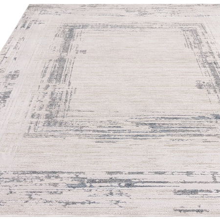 AN07 rug with geometric pattern in natural tones

