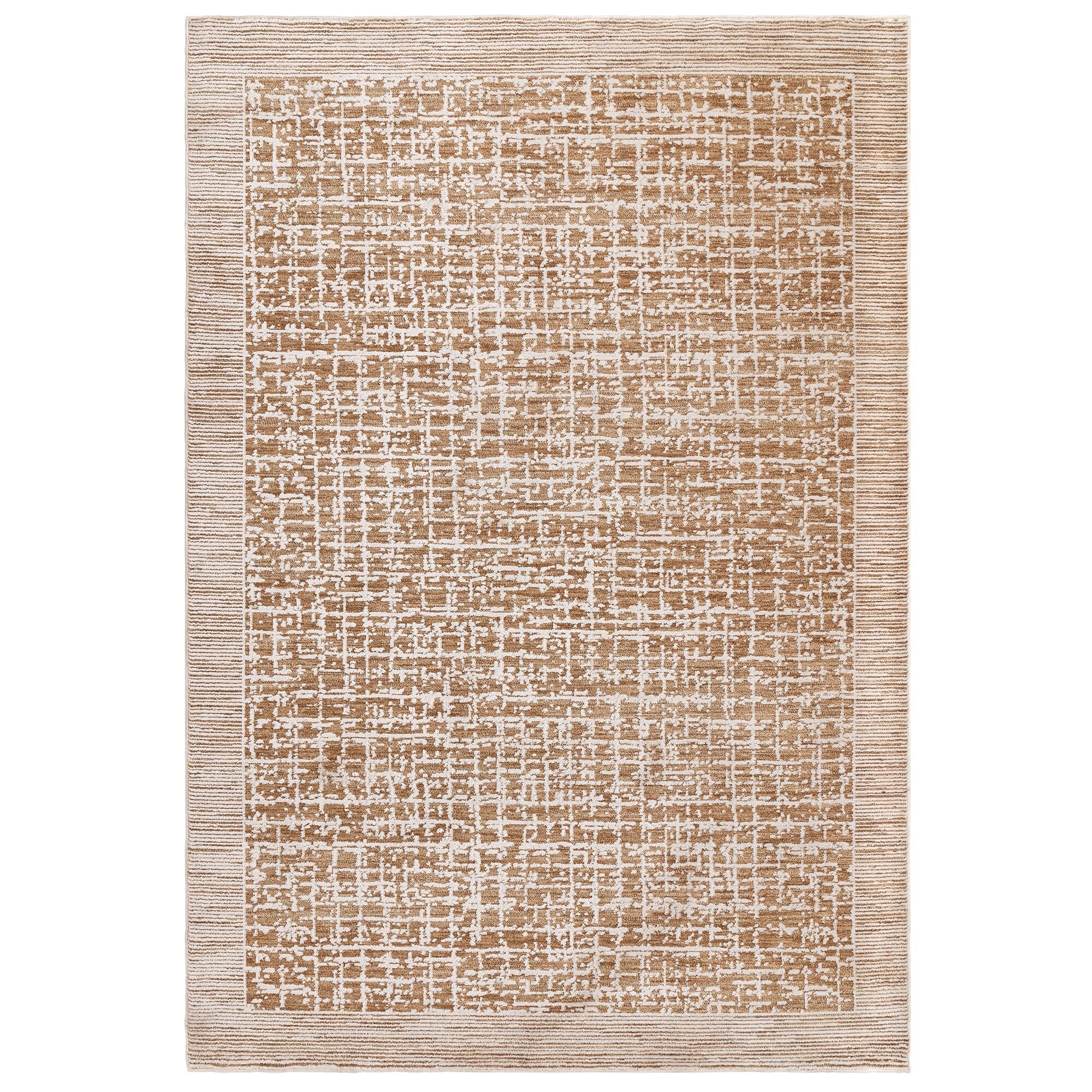 Beige and ivory area rug in soft neutral interior

