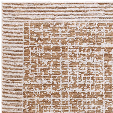 Neutral modern rug with grid design

