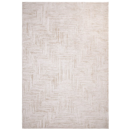 Neutral area rug in living room interior

