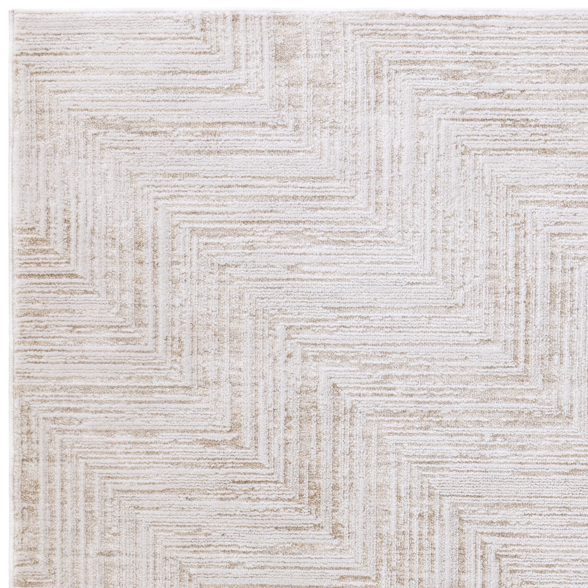 Calm-toned rug styled in natural décor

