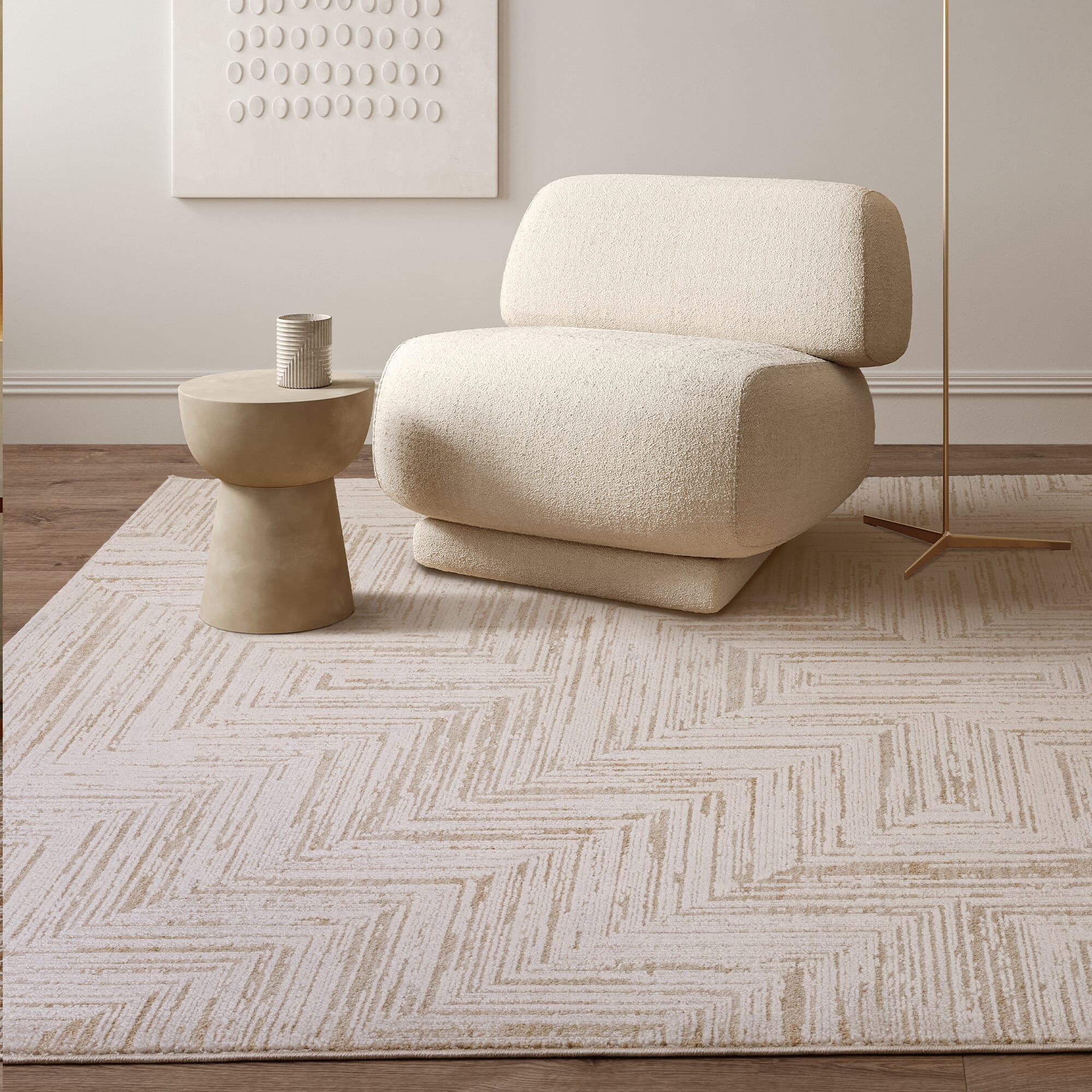 Anders AN12 rug with distressed stone pattern

