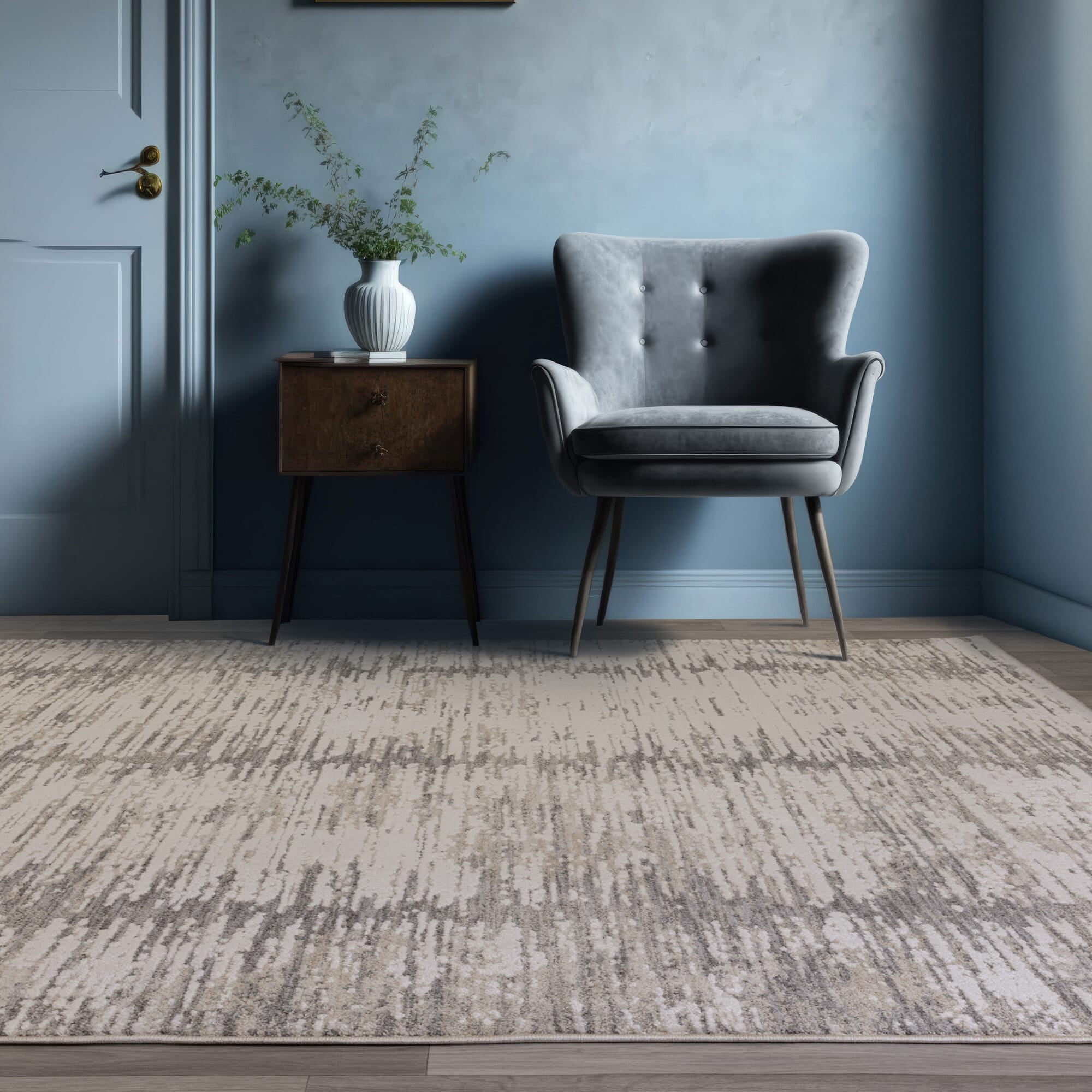 Anders AN14 rug in warm beige and ivory


