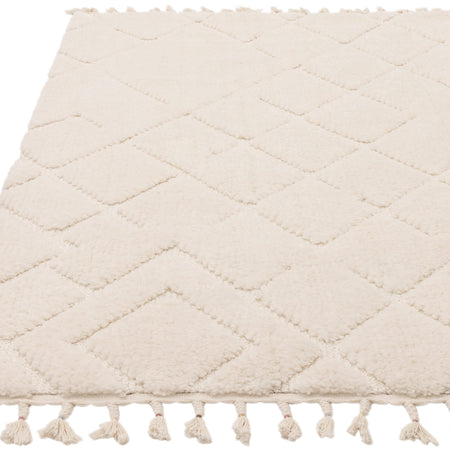 High-low texture neutral rug

