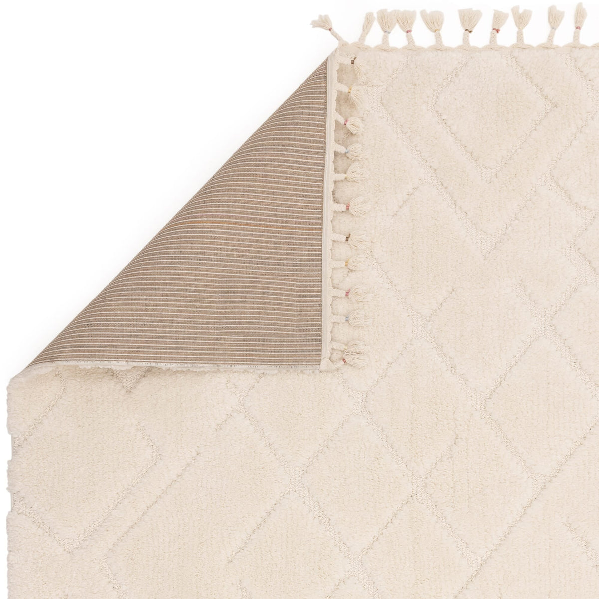 30mm polypropylene rug with fringe

