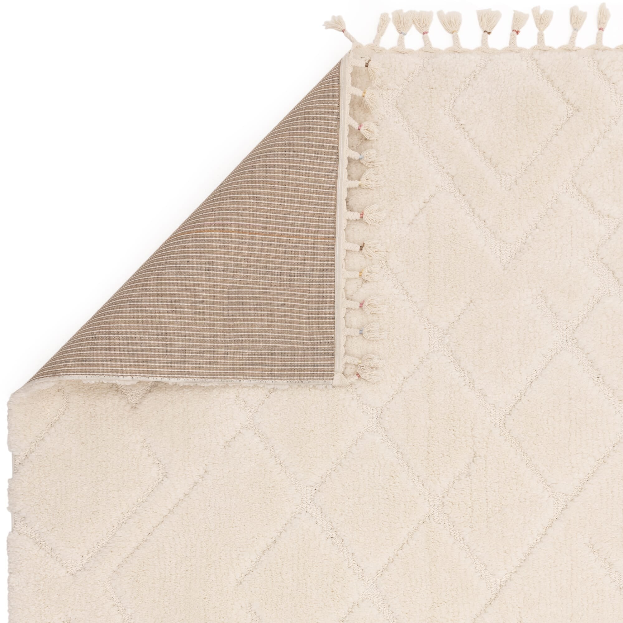 30mm polypropylene rug with fringe

