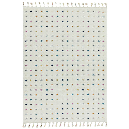 Moroccan shaggy rug with multicolour dots

