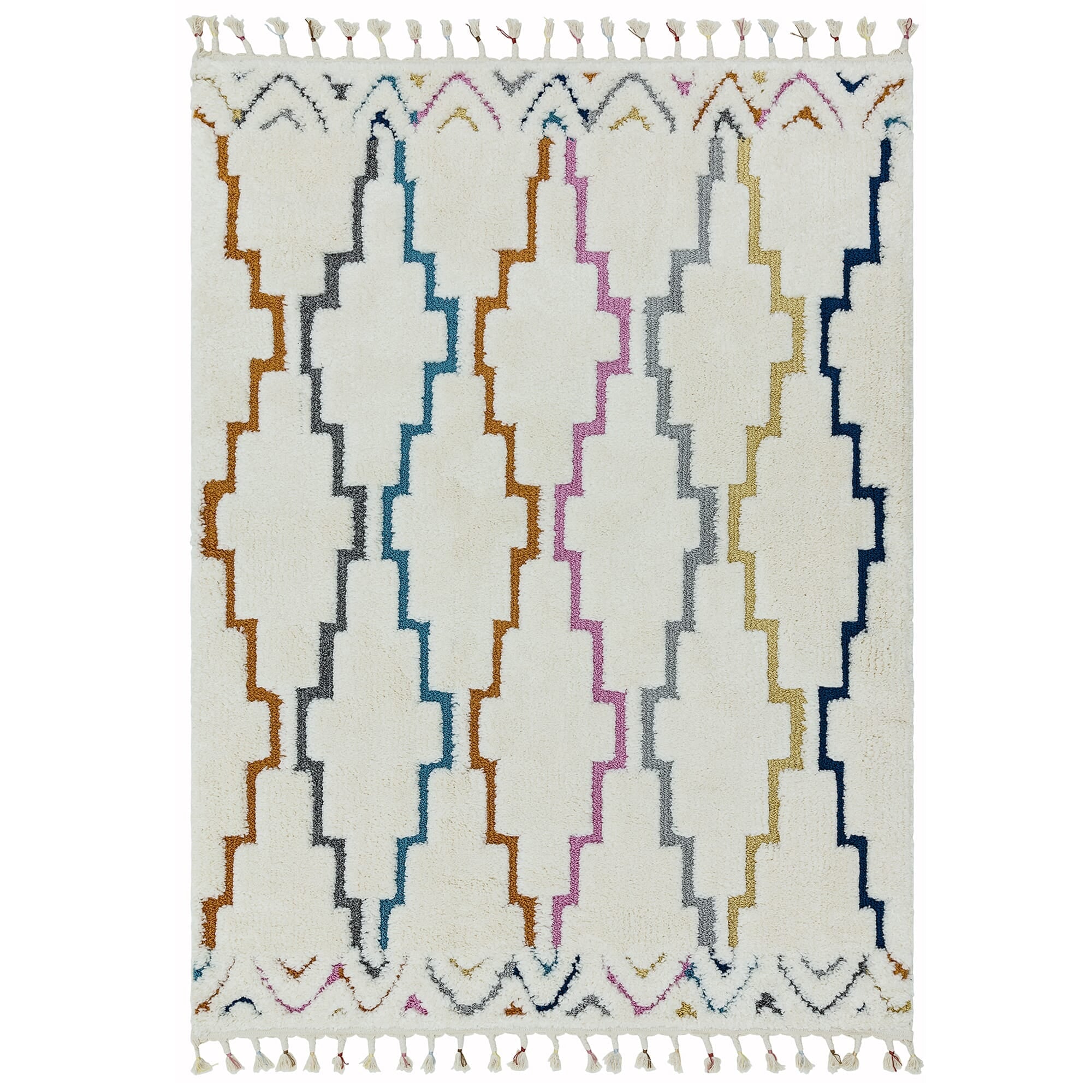 Soft shaggy rug with high-low pile texture

