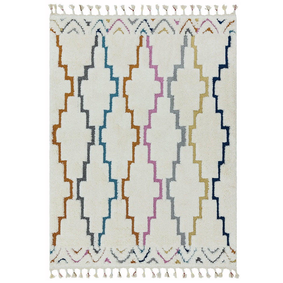Soft shaggy rug with high-low pile texture

