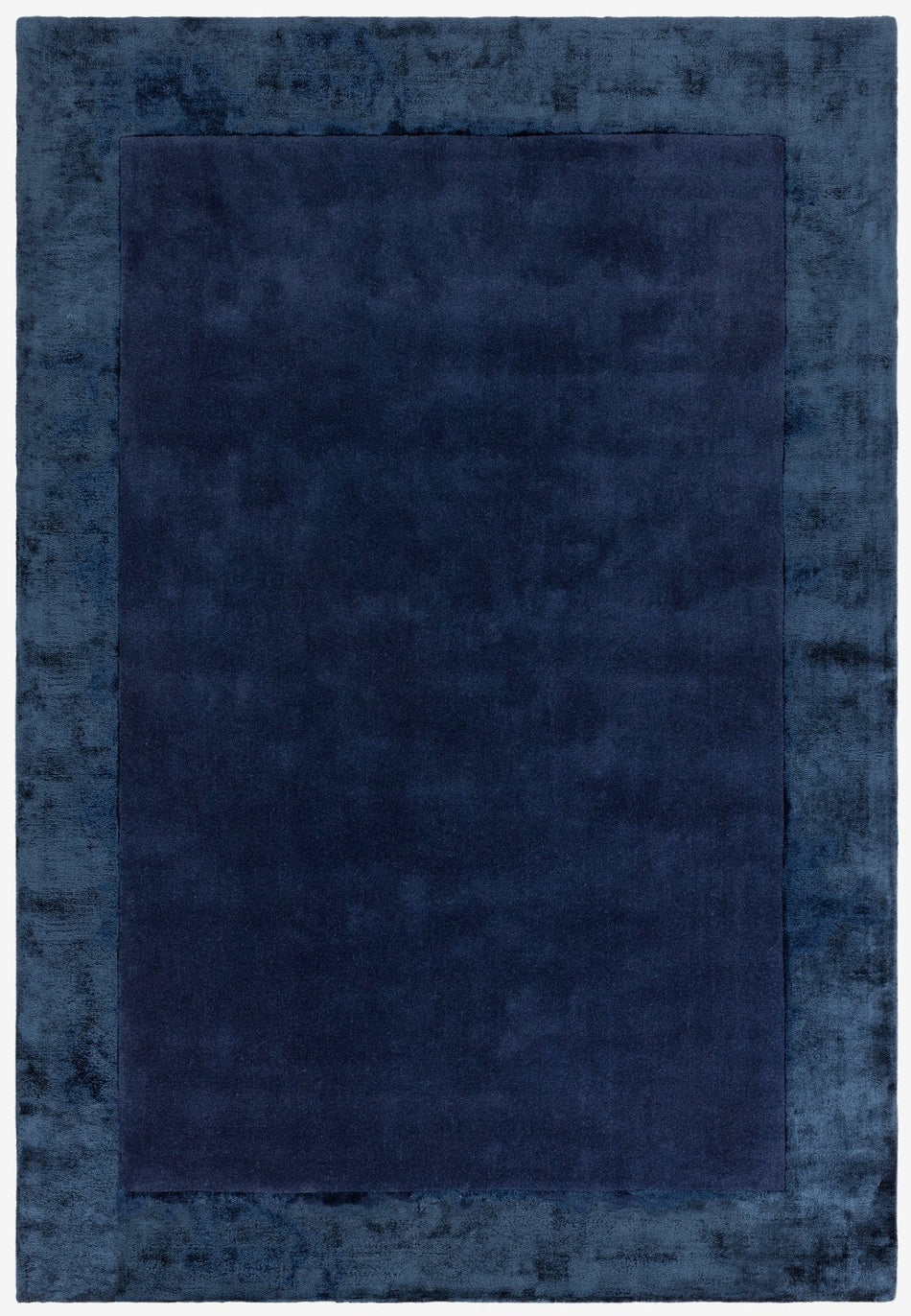 Ascot Navy Wool & Viscose Rug by Asiatic

