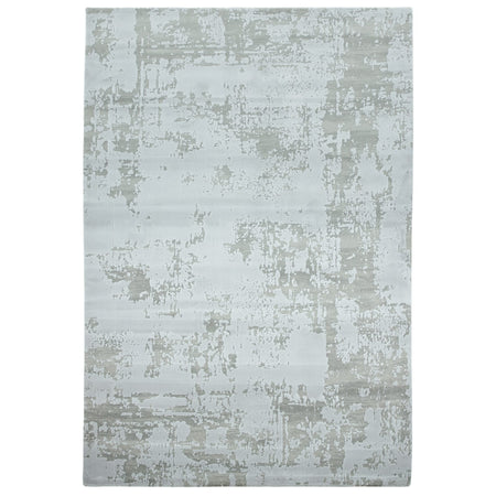 High-shine silver rug with metallic finish

