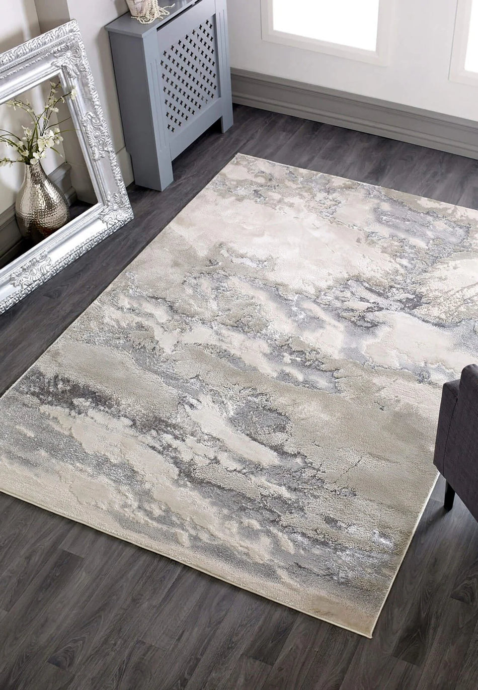 Cloud Metallic Rug in modern living room