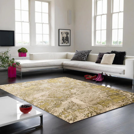 Lustre Metallic Gold Rug in modern living space


