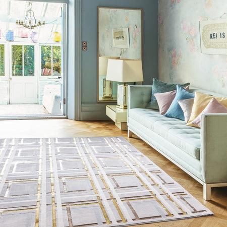Elexus Metallic Rug in modern interior

