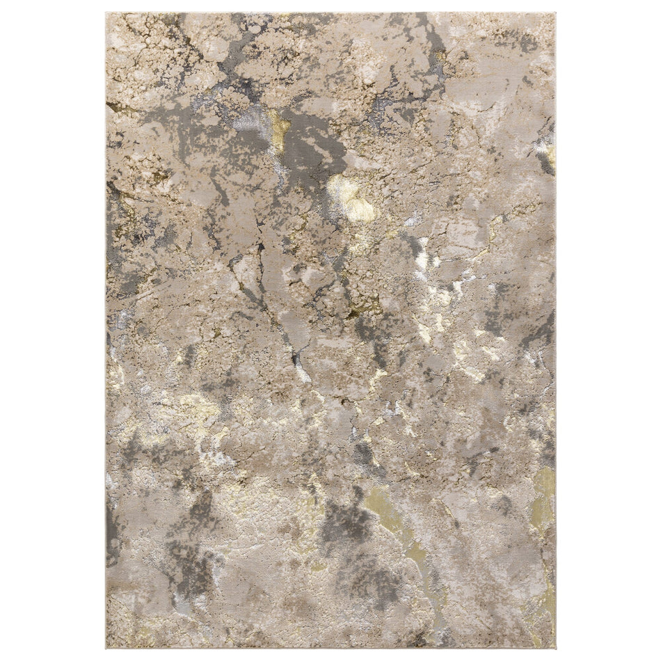Aurora Galaxy Metallic Gold Rug AU04 full size view

