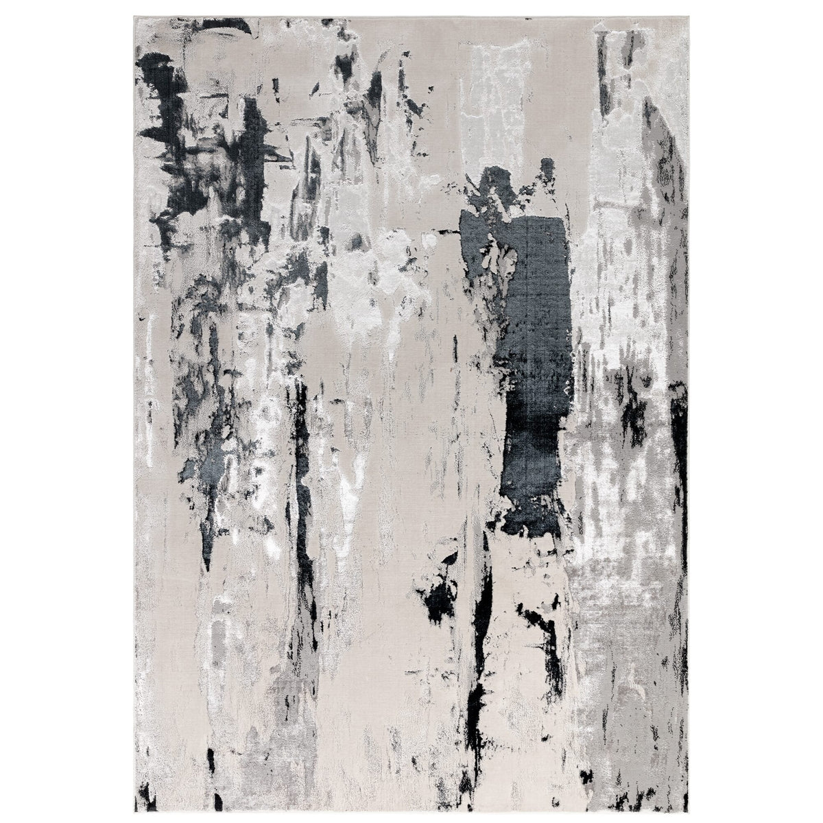 Aurora Glacier Metallic Silver Rug AU10 full size view

