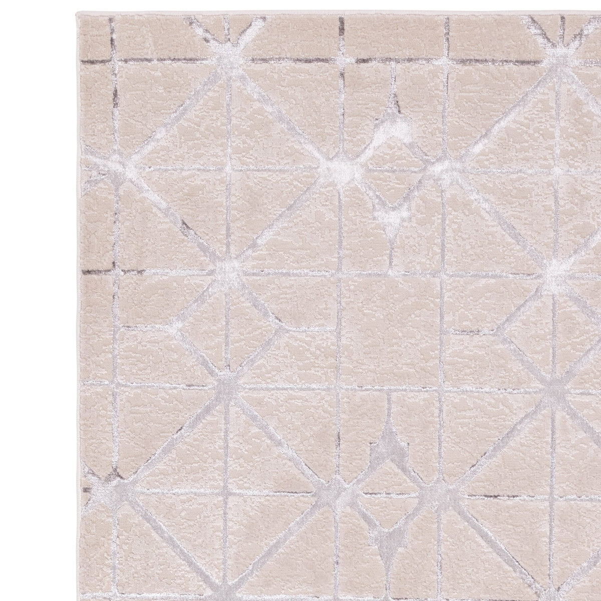 Machine woven silver lattice rug

