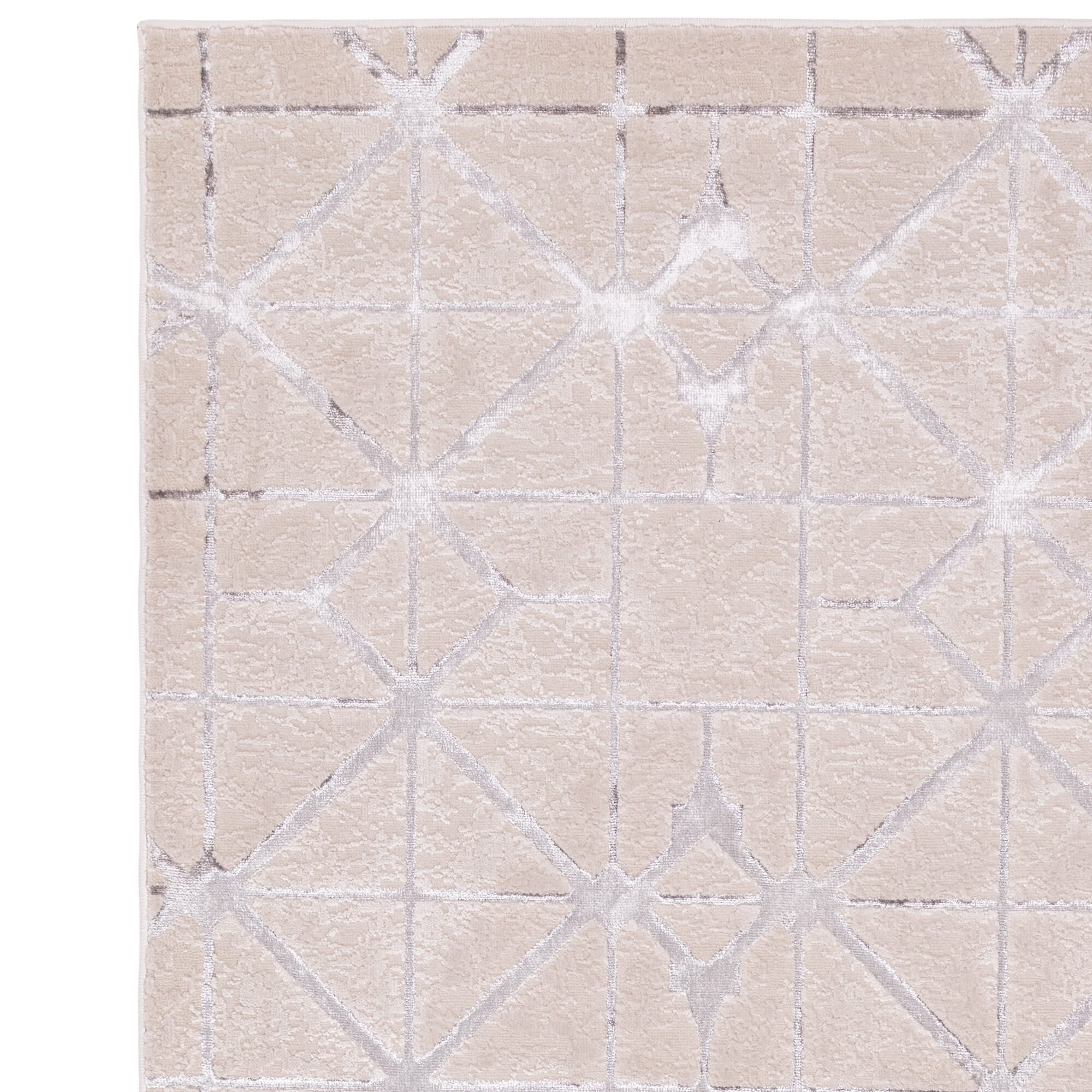 Machine woven silver lattice rug

