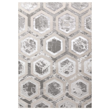 Aurora Crystal Metallic Silver Rug AU12 full size view

