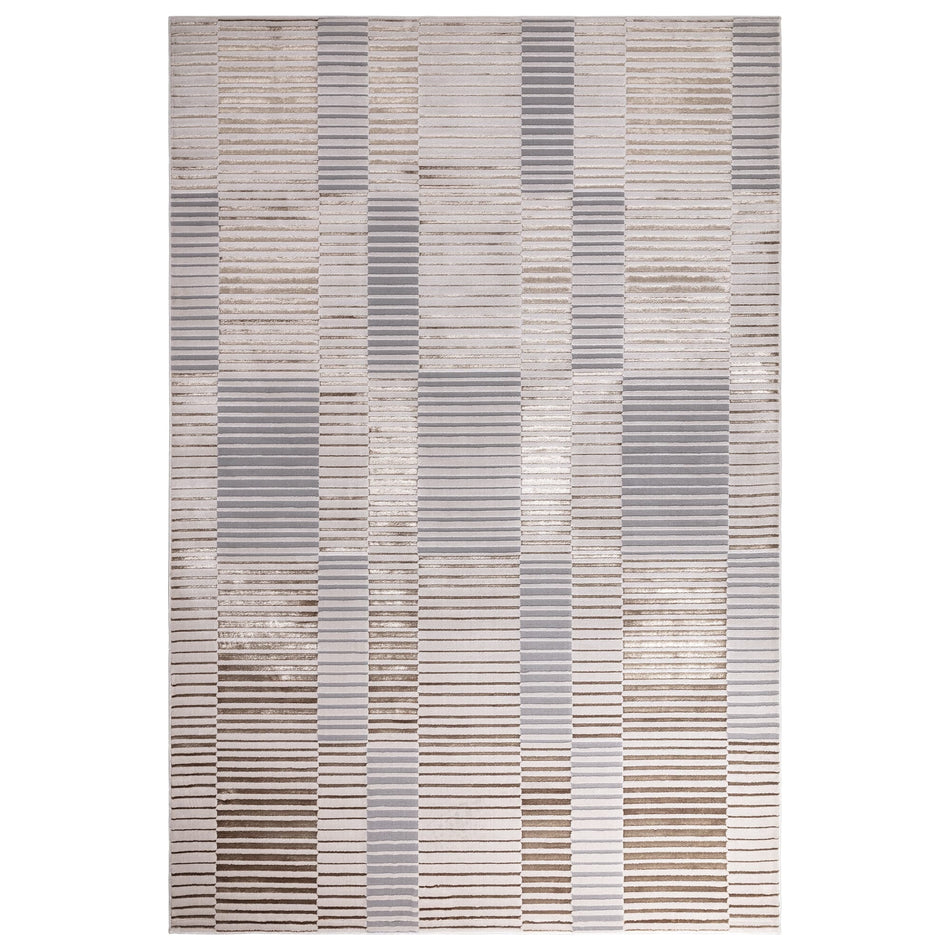 Aurora Ripple Metallic Rug AU14 full size view

