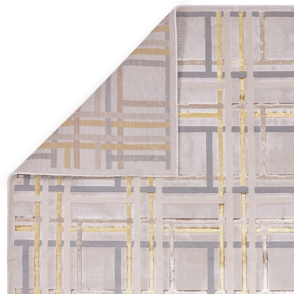 Aurora Elexus Metallic Rug AU15 showing backing