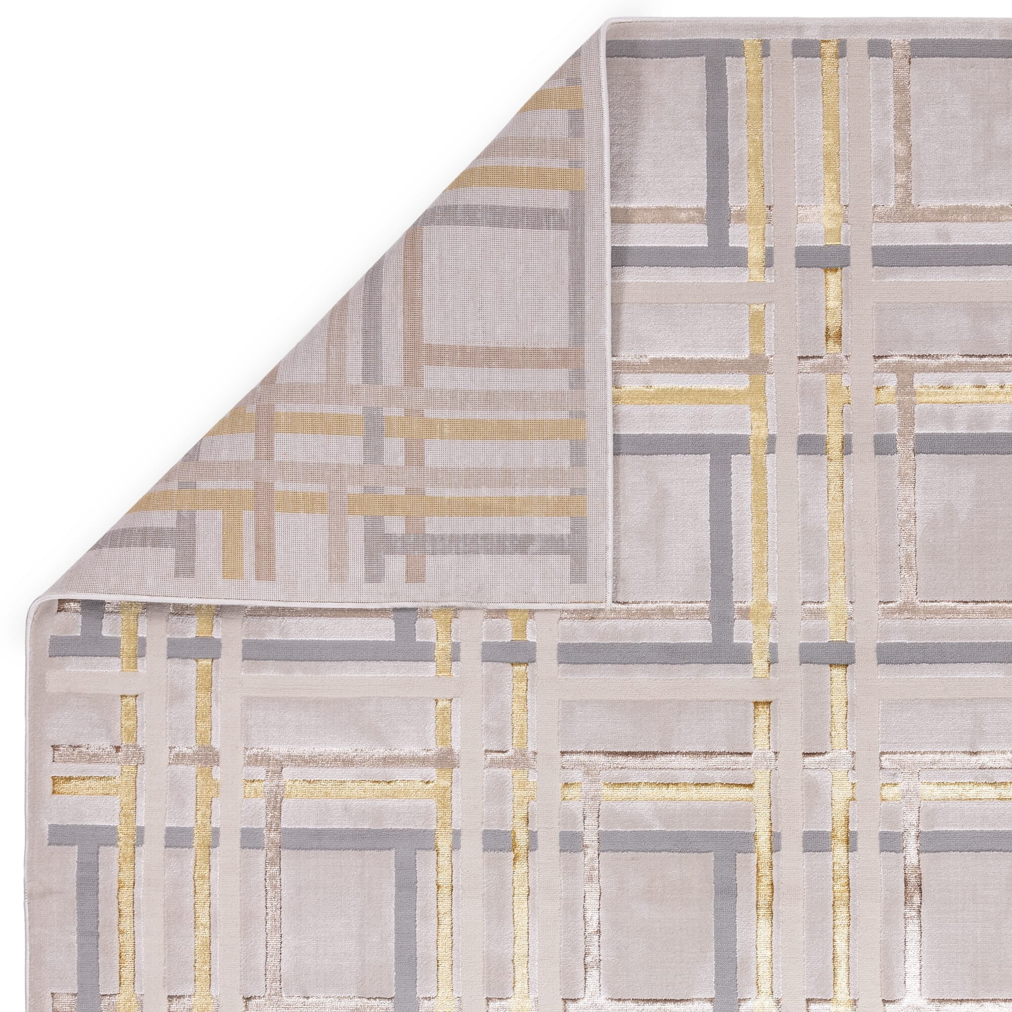 Aurora Elexus Metallic Rug AU15 showing backing