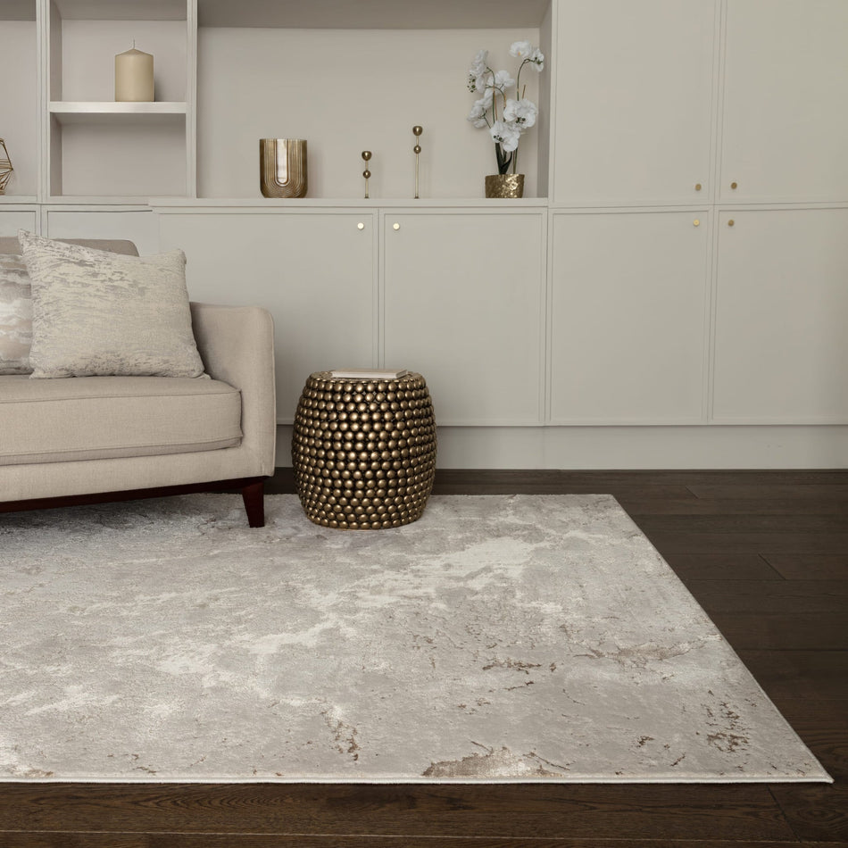 Strata Metallic Rug in modern interior

