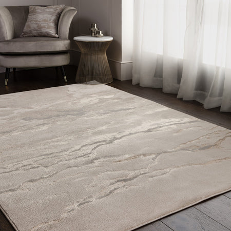 Linea Metallic Rug in modern living room

