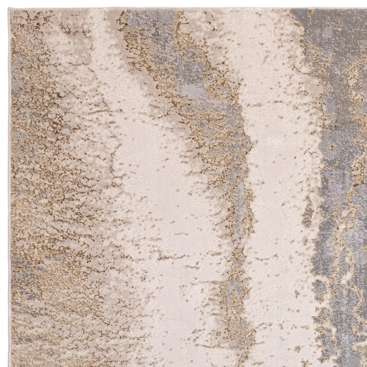 Neutral and grey tones with metallic shimmer

