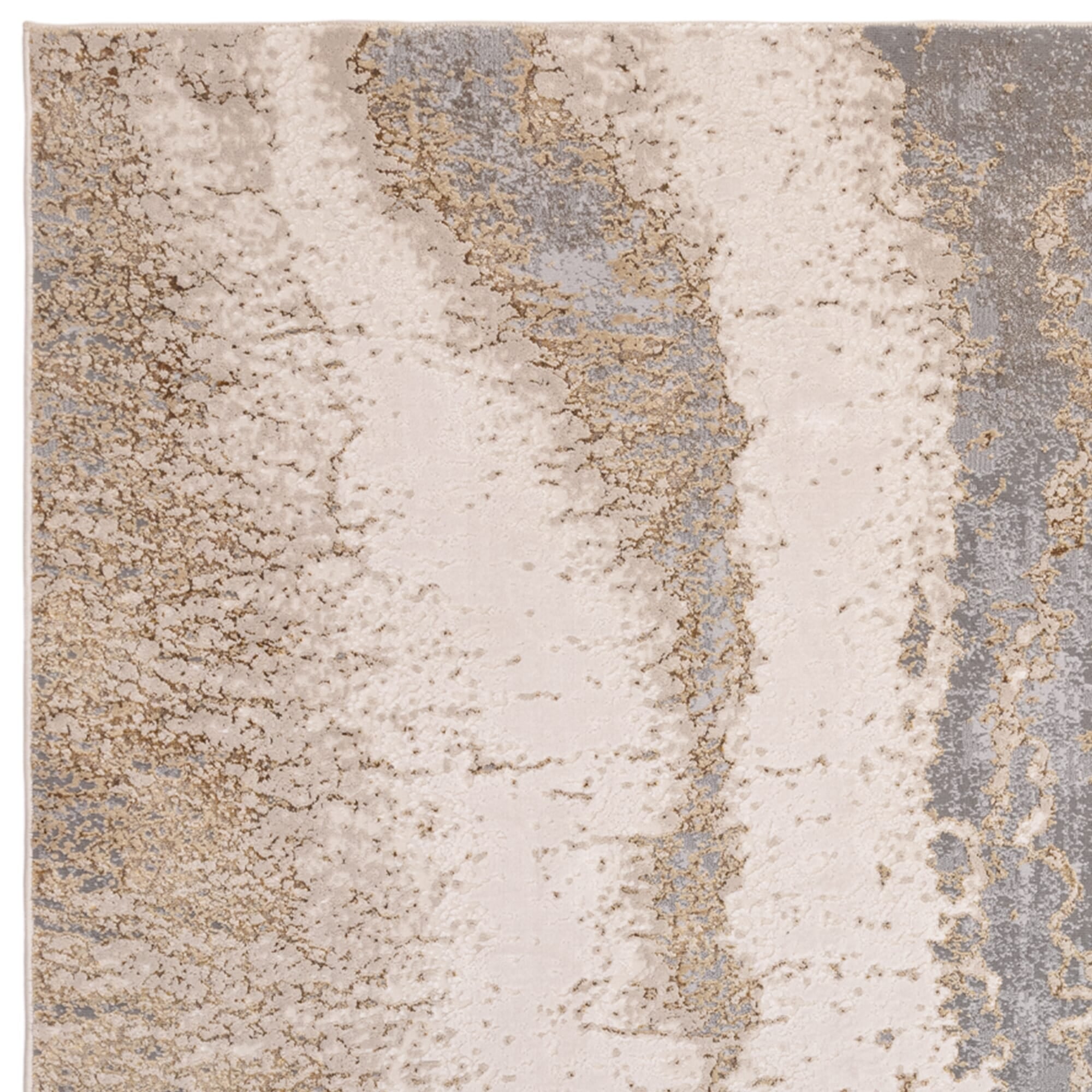 Neutral and grey tones with metallic shimmer


