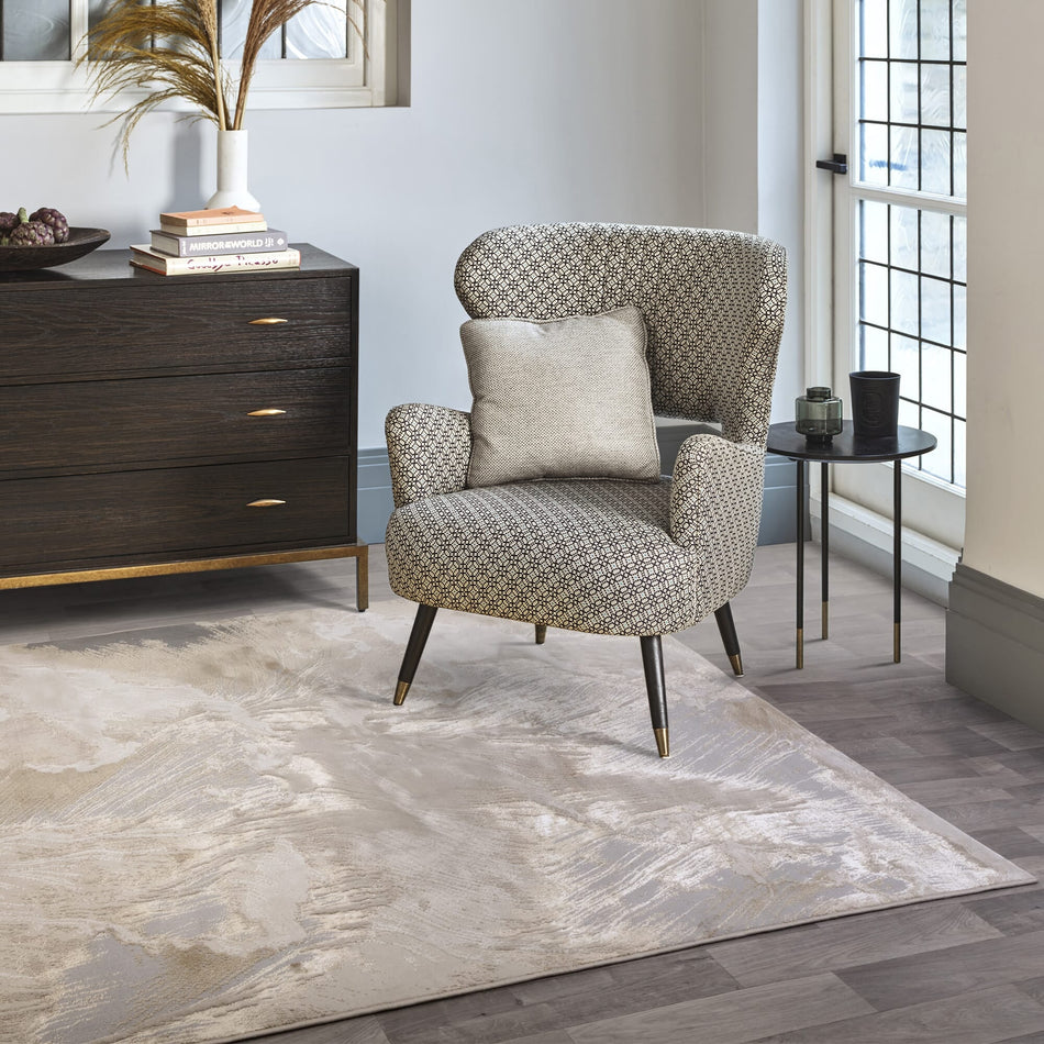 Etch design rug in modern living room


