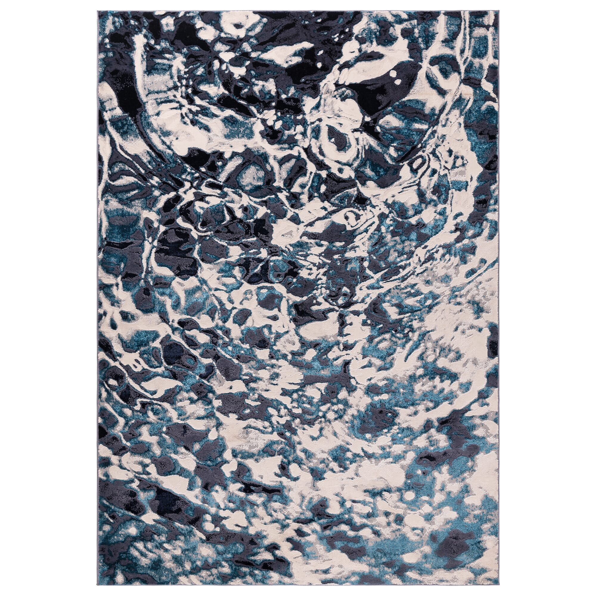 Aurora Foam Metallic Blue Rug AU21 full size view 