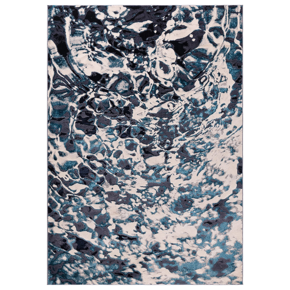 Aurora Foam Metallic Blue Rug AU21 full size view 