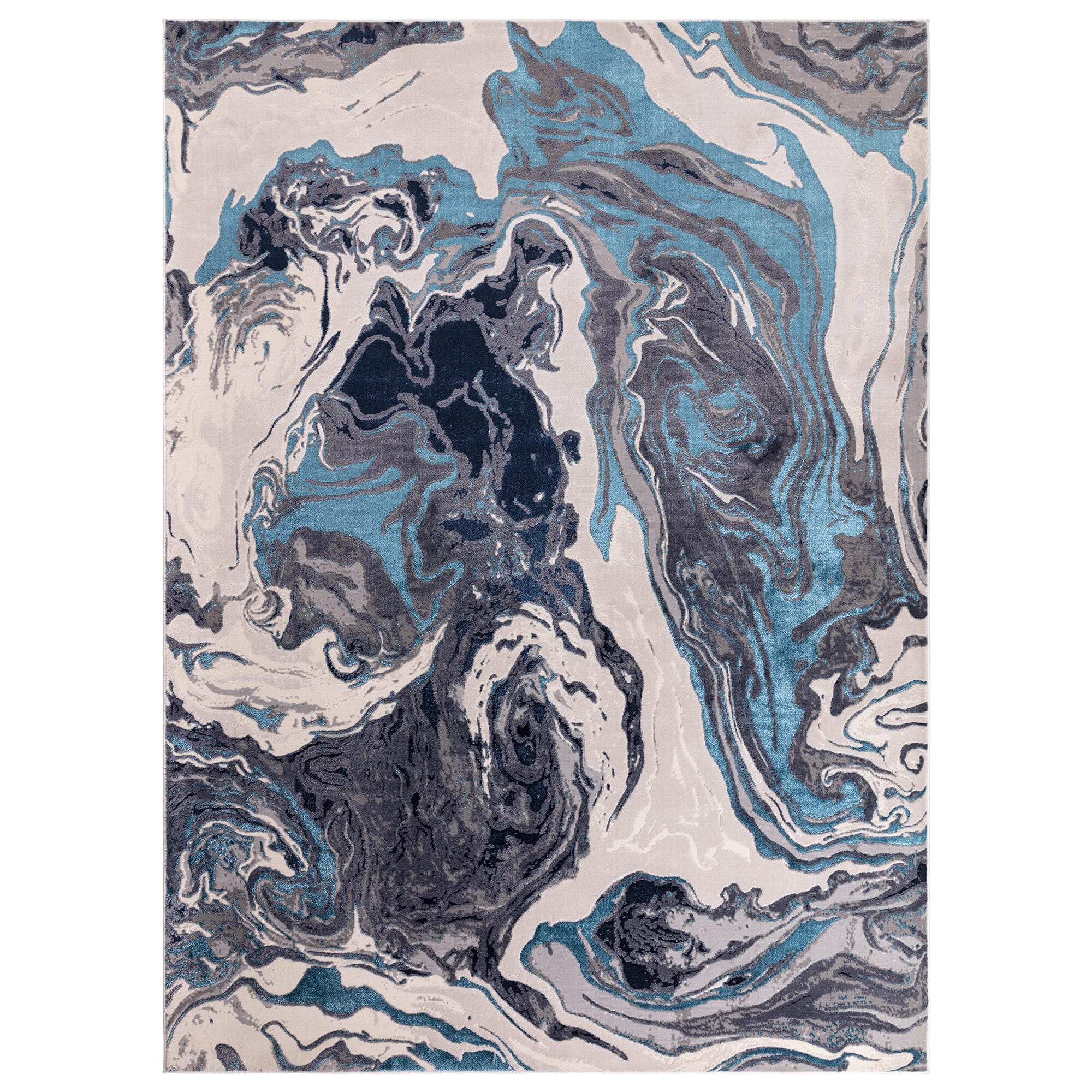 Aurora Ocean Metallic Blue Rug AU18 full size view

