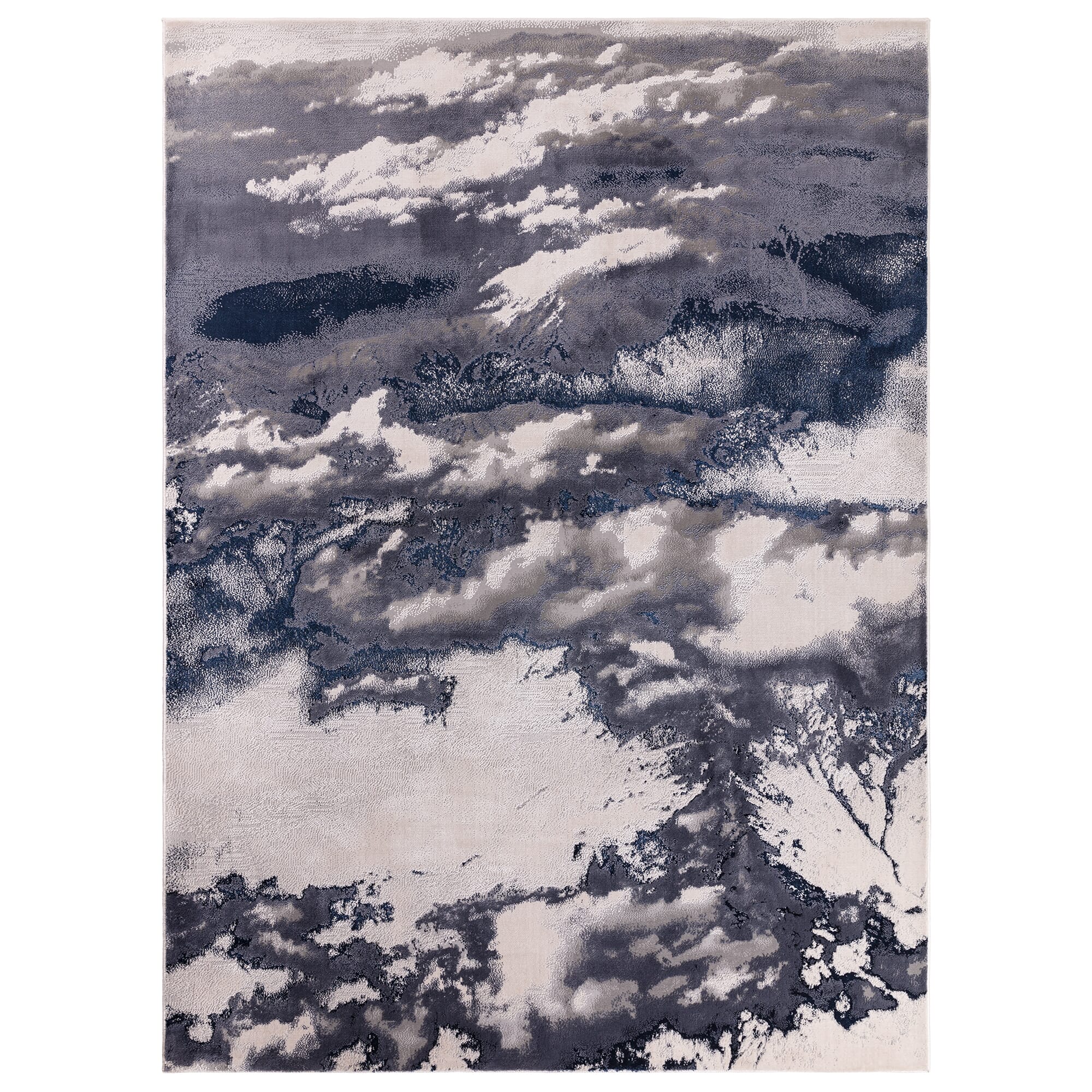 Aurora Storm Metallic Blue Rug AU20 full size view

