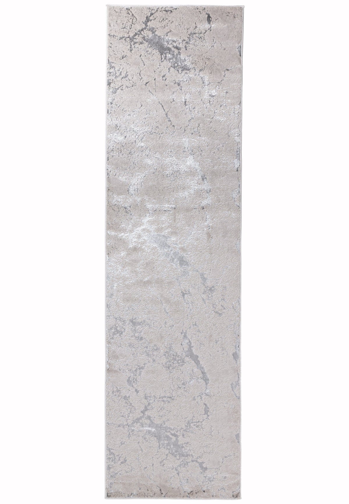 Aurora Solar Metallic Silver runner Rug AU03 - Asiatic full view