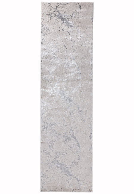 Aurora Solar Metallic Silver runner Rug AU03 - Asiatic full view