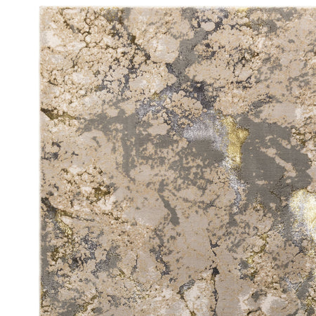 Machine woven metallic gold rug

