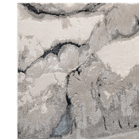 Machine woven quartz metallic rug

