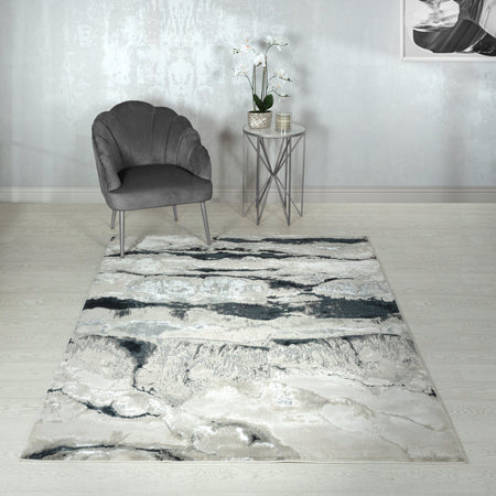 Quartz Metallic Rug in living room decor

