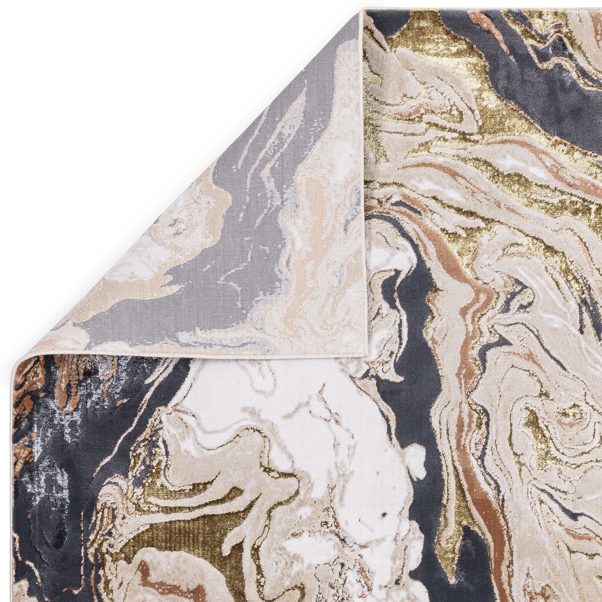 Machine woven marble gold rug

