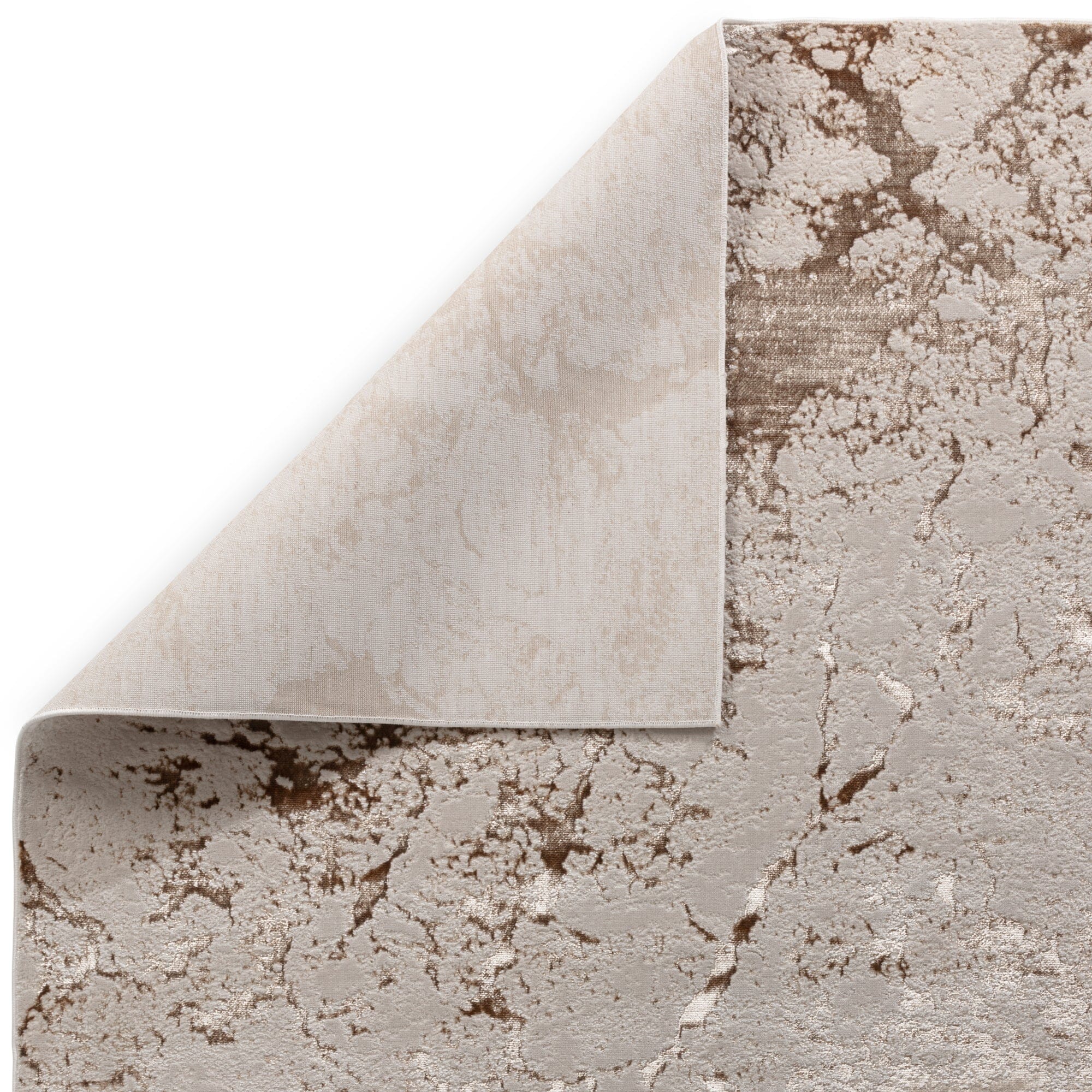 Aurora Strata Metallic Rug AU16 showing backing of the rug