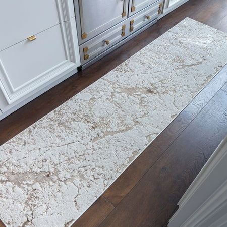 Strata Metallic Rug runner in modern interior
