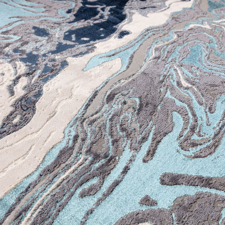 Asiatic Aurora Ocean Rug close-up texture

