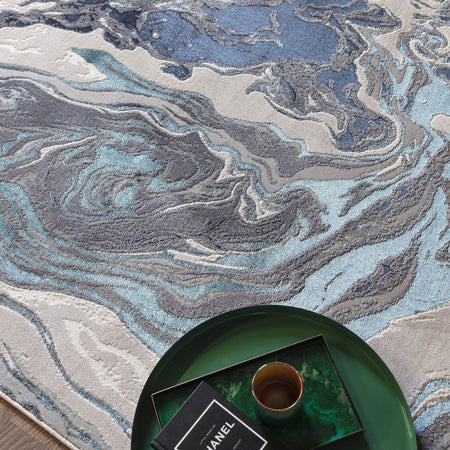 Asiatic Aurora Ocean Rug close-up texture

