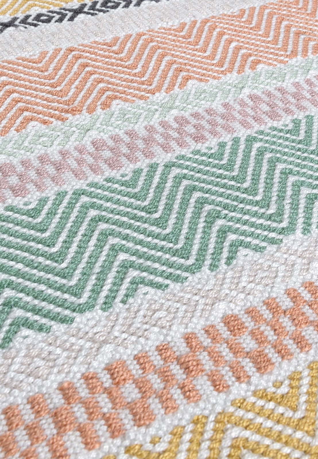 Eco-friendly rug with soft pastel stripes

