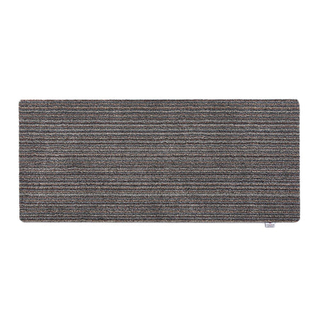 Rectangular gray doormat on a white background