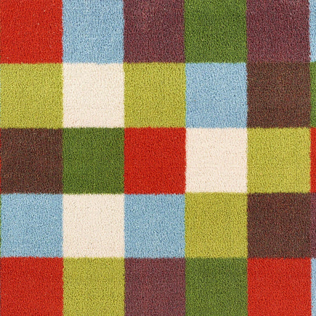 Multicolored checkered pattern fabric swatch