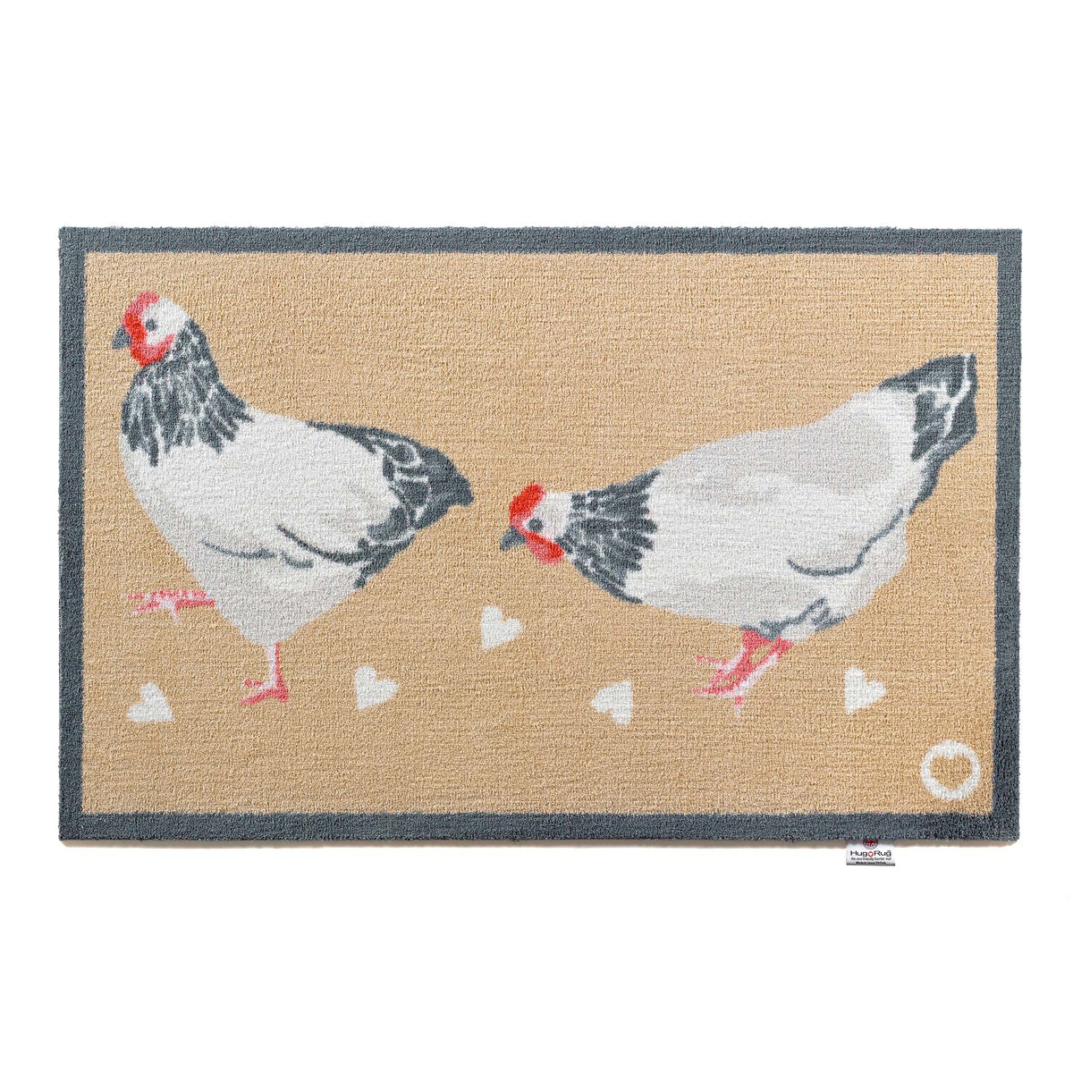 close-up of hug rug chicken doormat surface

