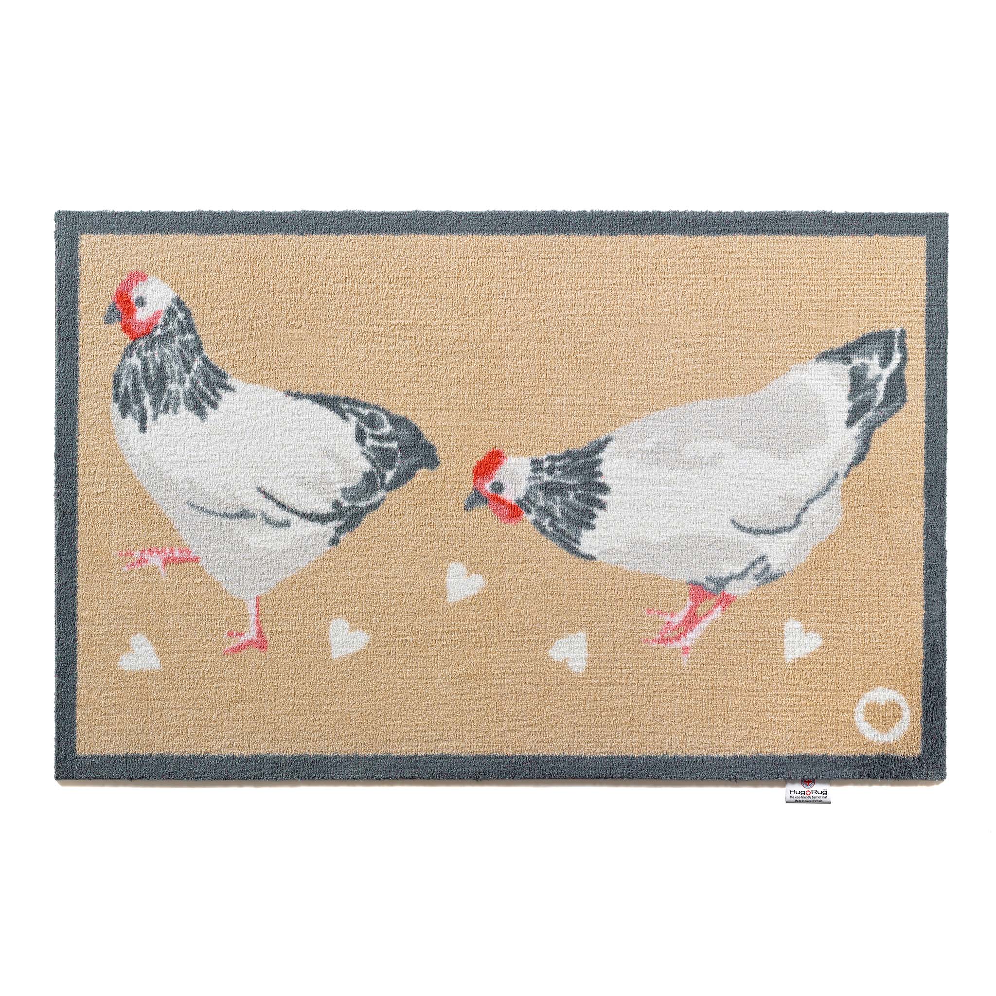 close-up of hug rug chicken doormat surface

